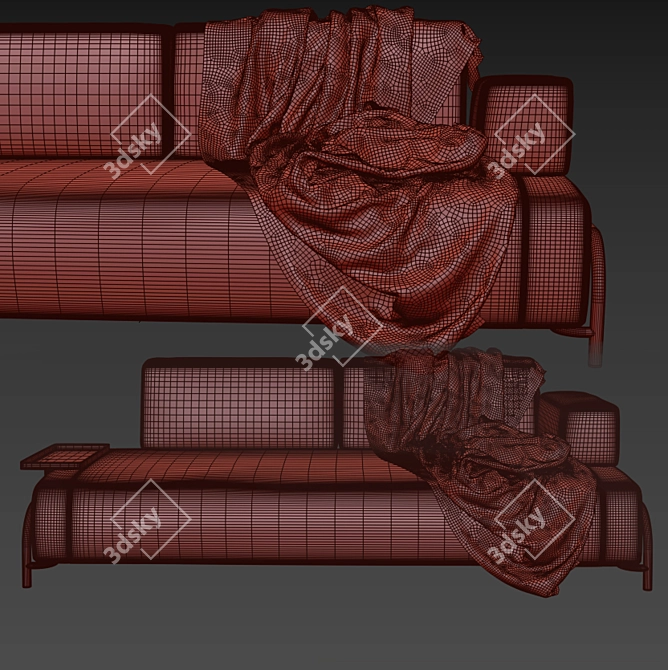Sleek Sofa Compo: Stylish and Spacious 3D model image 5