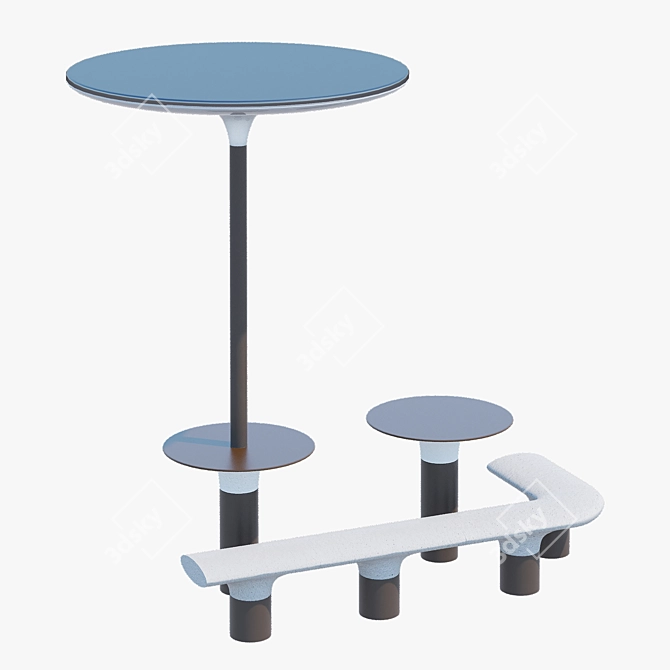 BAIA Outdoor Collection: Umbrella, Table, Seat 3D model image 2