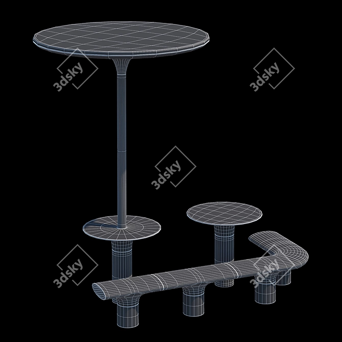 BAIA Outdoor Collection: Umbrella, Table, Seat 3D model image 6