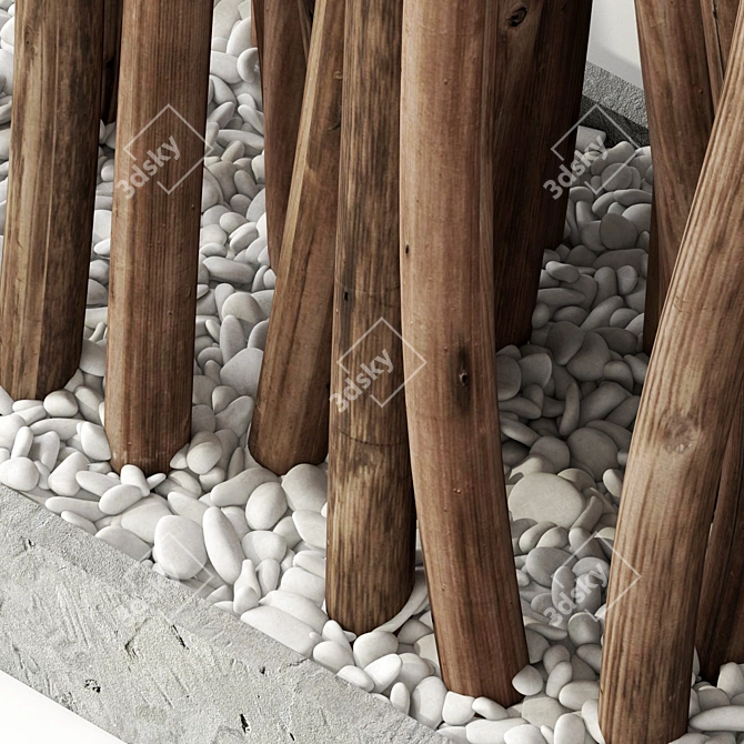 Hollow Pebble Branch Screen 3D model image 3