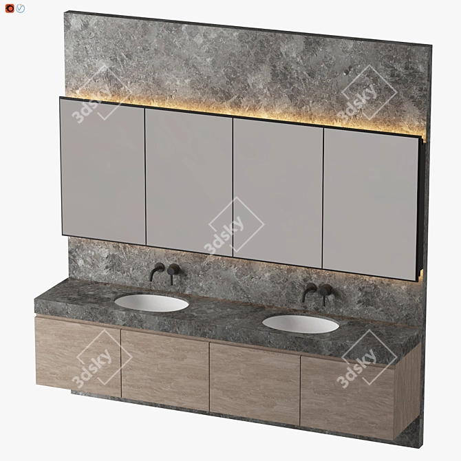Pufikhomes Bathroom: Modern 3D Design 3D model image 3