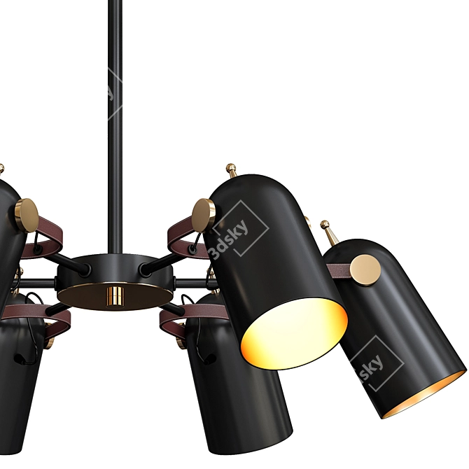 Sleek Bullet B Pendant Chandelier 3D model image 2