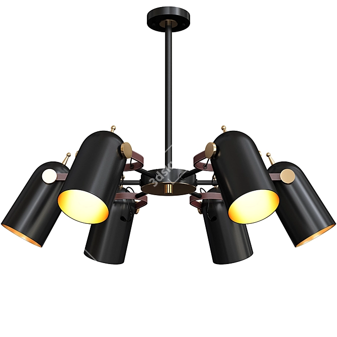 Sleek Bullet B Pendant Chandelier 3D model image 3