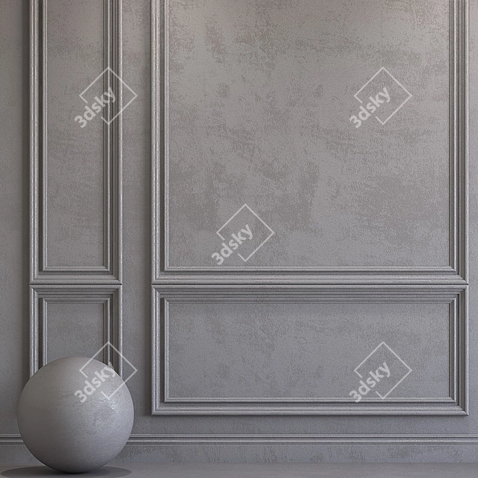 Elegant Plaster with Molding 3D model image 2