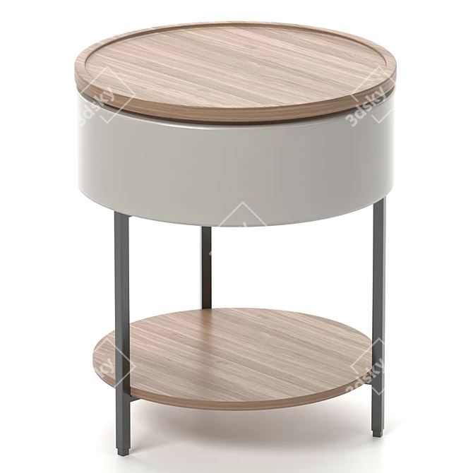 Sleek Vegas Coffee Table with Storage Compartment - 53x45cm 3D model image 1