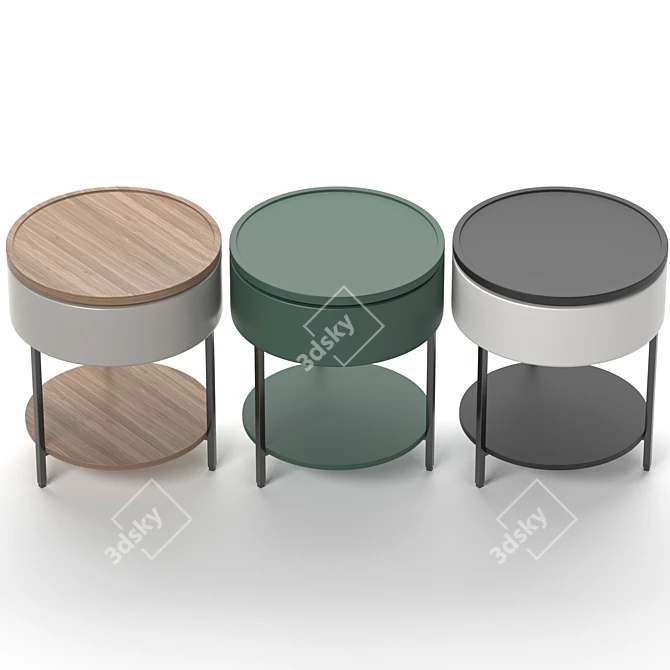 Sleek Vegas Coffee Table with Storage Compartment - 53x45cm 3D model image 3