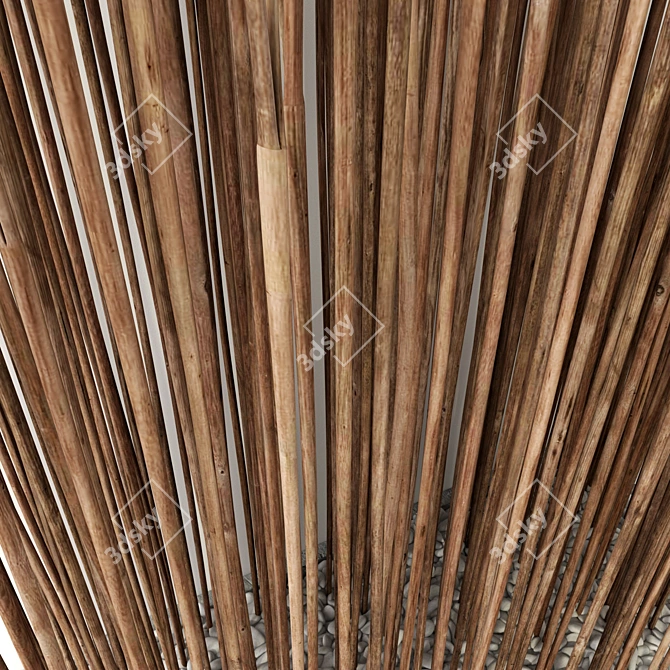 Natural Wood Branch Screen 3D model image 4