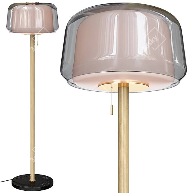 Evedal Floor Lamp: Elegant Marble Design 3D model image 1