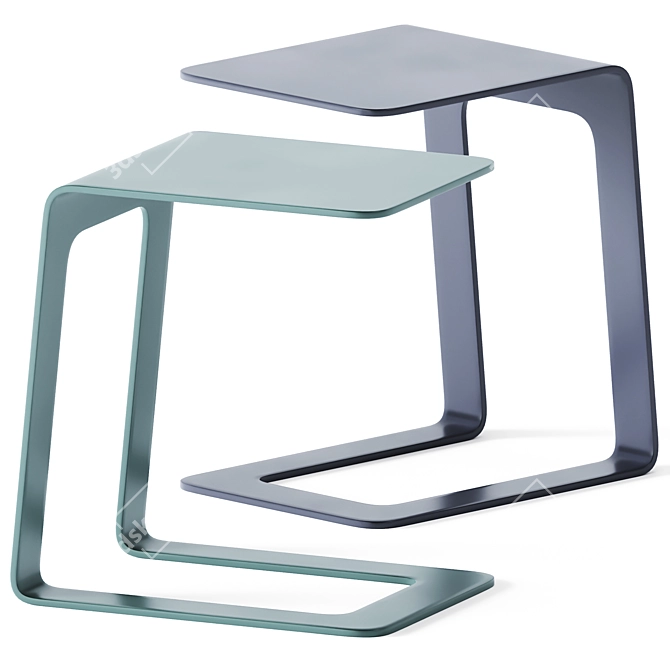 Sleek Open 32 Side Table 3D model image 2