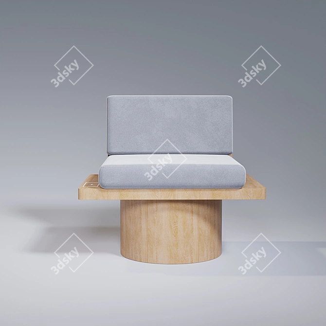 Wireless Charging Armchair 3D model image 1