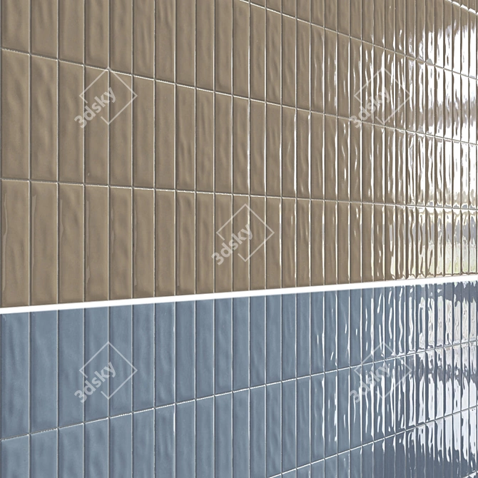 Vibrant Enamel Wall Tiles 3D model image 1