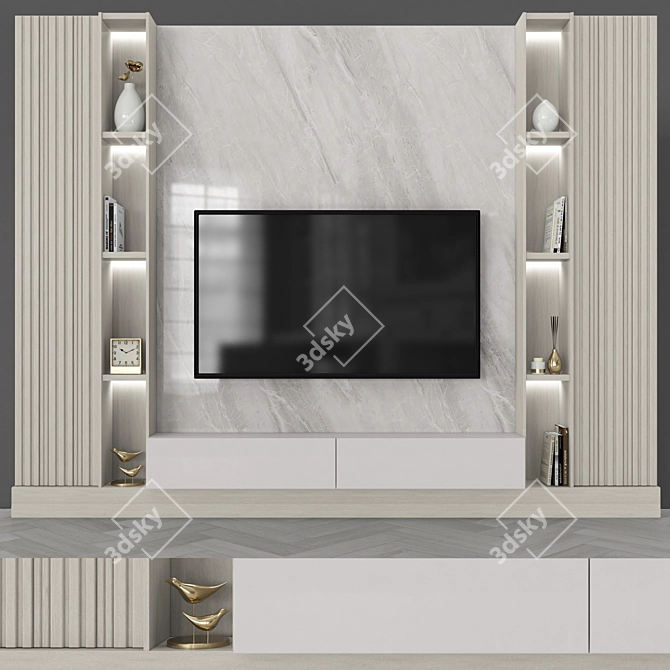 Sleek TV Wall Set - Modern Design 3D model image 1