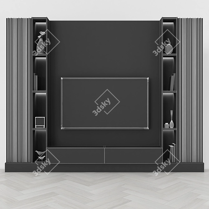 Sleek TV Wall Set - Modern Design 3D model image 4