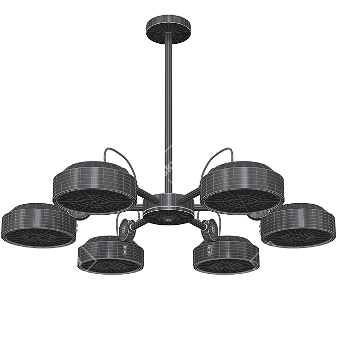 Anzazo Aviator: Beautiful Designer Chandelier 3D model image 5