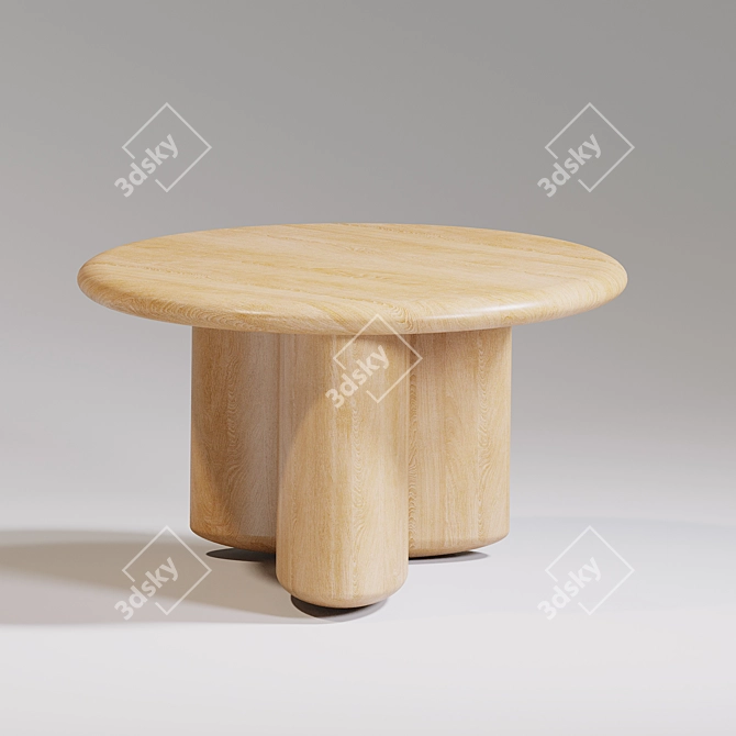 Solid Oak Coffee Table 3D model image 3