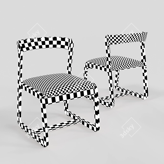 Vintage Italian Midcentury Chairs by Willy Rizzo 3D model image 4