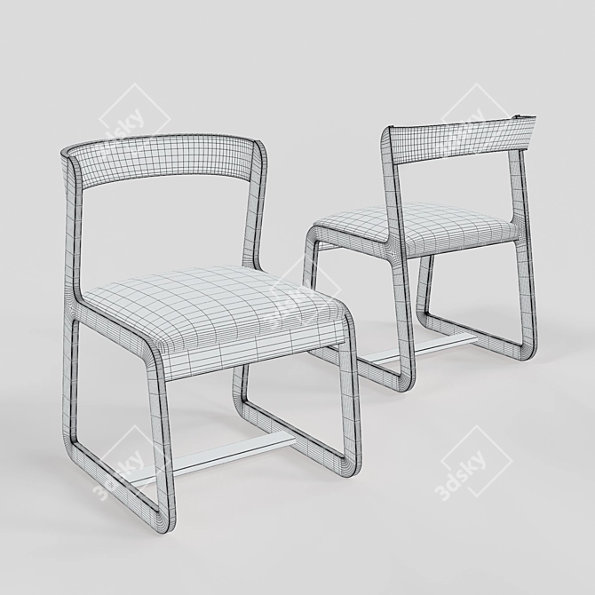 Vintage Italian Midcentury Chairs by Willy Rizzo 3D model image 5