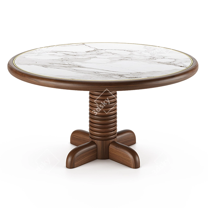 Marble Round Portar Coffee Table 3D model image 1