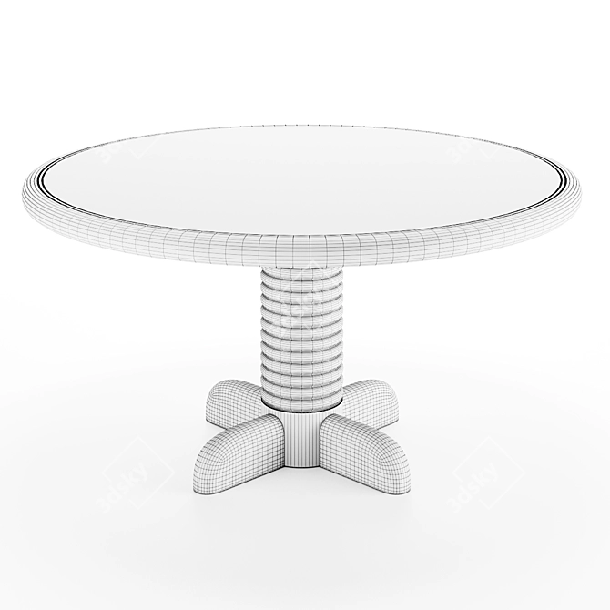 Marble Round Portar Coffee Table 3D model image 2