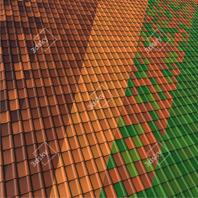 Seamless Roof Tile Texture 3D model image 5