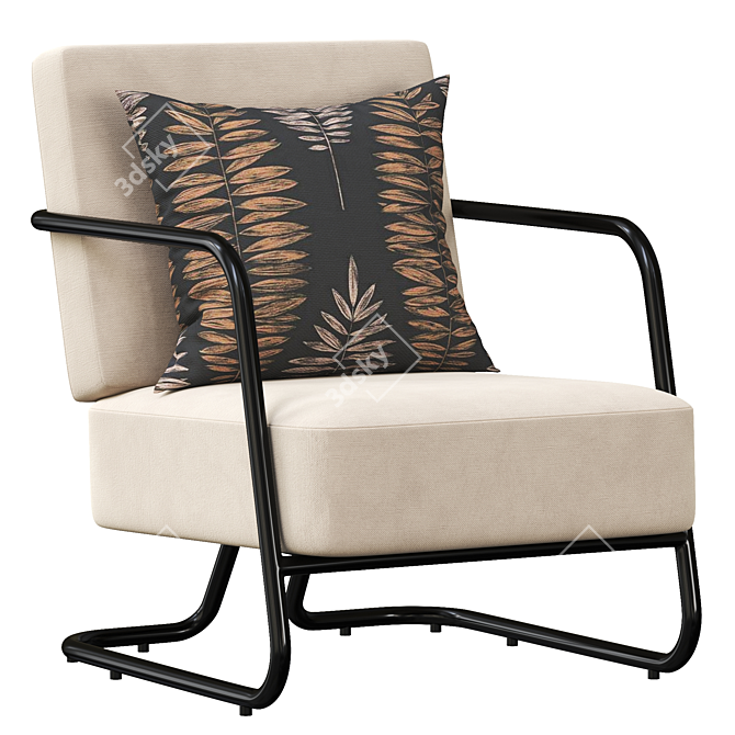 Stylish ITALINI Armchair STEFANIA 3D model image 1