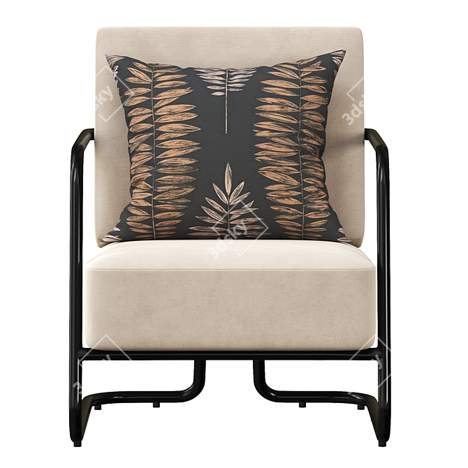 Stylish ITALINI Armchair STEFANIA 3D model image 2