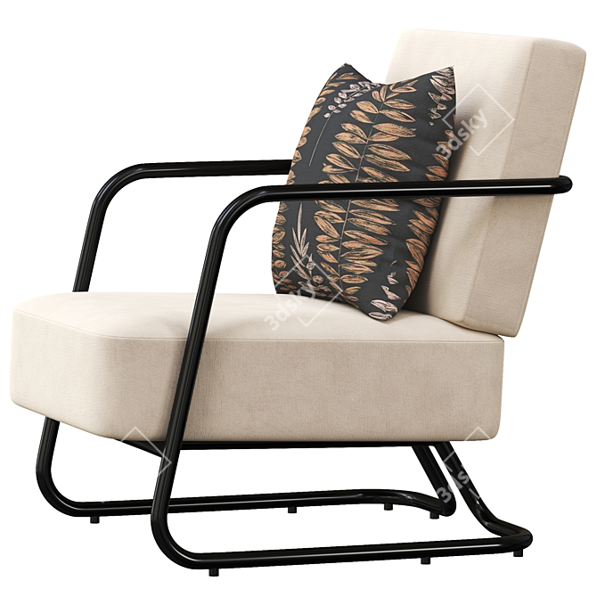 Stylish ITALINI Armchair STEFANIA 3D model image 3