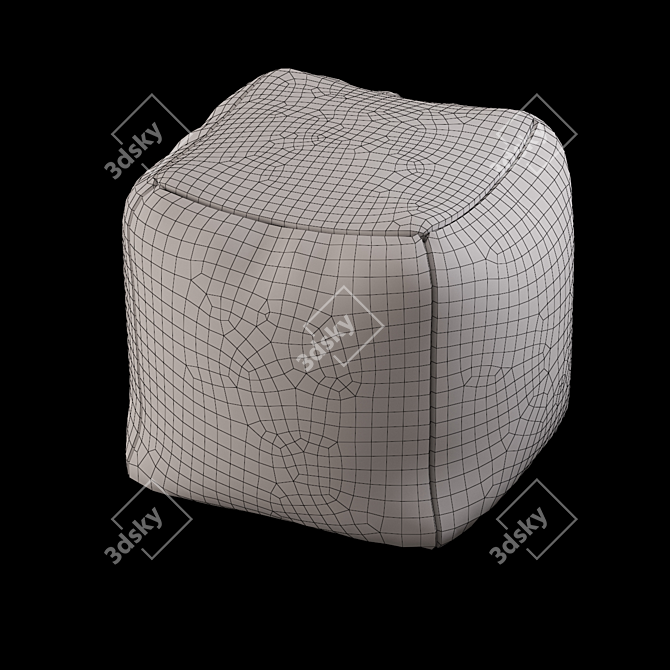 Faux Fur Poufs: Luxurious Pottery Barn Accent 3D model image 2