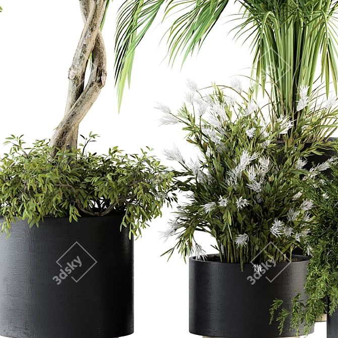 Green Oasis Indoor Plant Set 3D model image 2