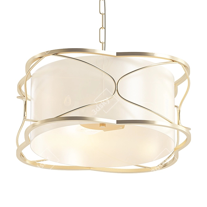 Elegant Gilded Chandelier: Modern Style 3D model image 1