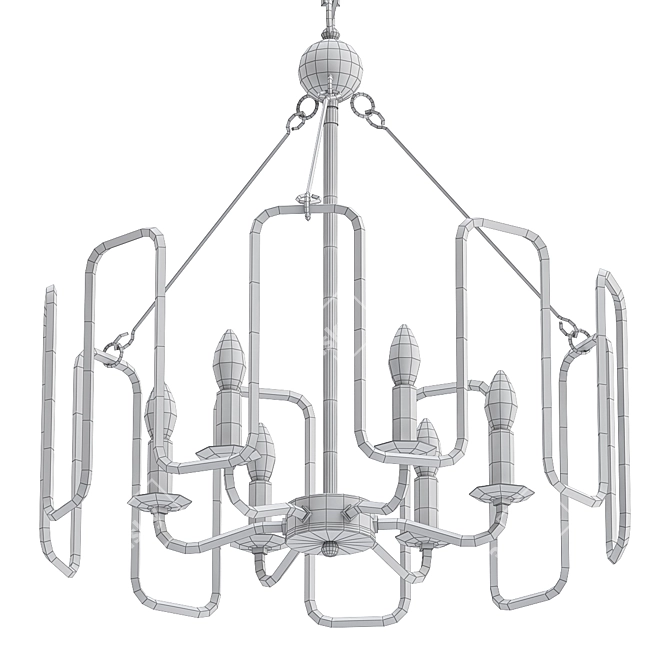 Gold Modern Chandelier - Exquisite Kitchen Lighting 3D model image 2