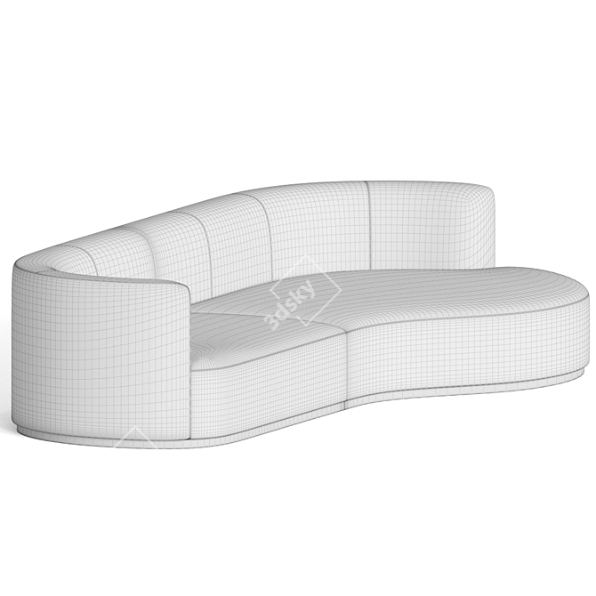 Chloe Curved Sofa: Elegant and Versatile Seating 3D model image 3