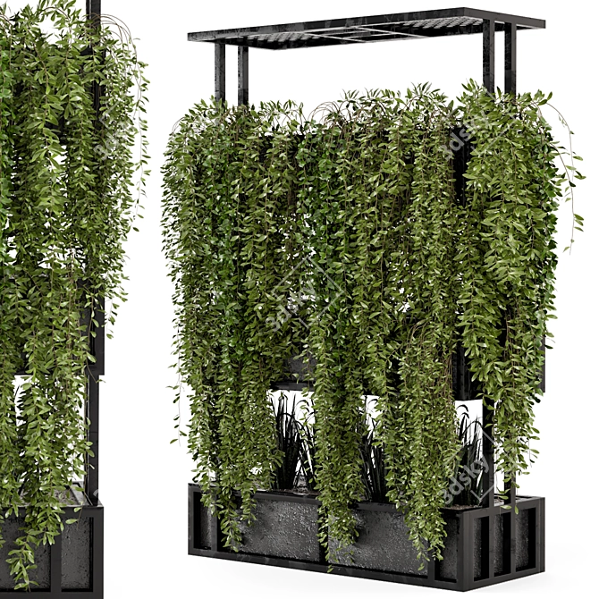 Metal Stand Indoor Hanging Plants Set 3D model image 1