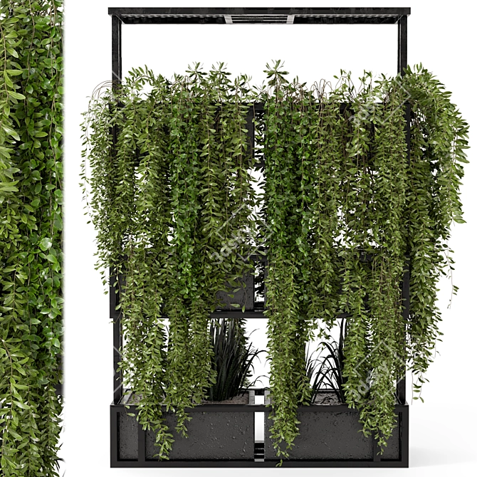 Metal Stand Indoor Hanging Plants Set 3D model image 2