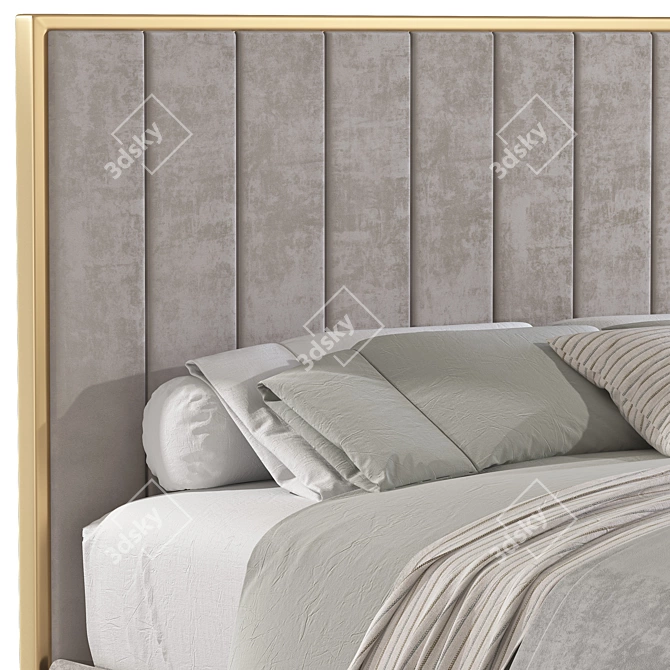 Modern Double Bed 2 - Sleek Design & Comfort 3D model image 2