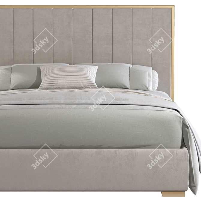 Modern Double Bed 2 - Sleek Design & Comfort 3D model image 5