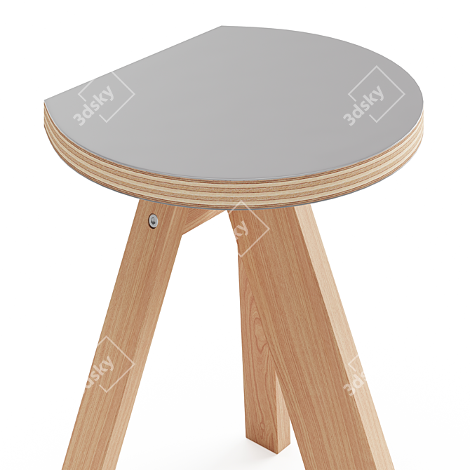 Sleek Kobo Side Stool: Functional Space Saver 3D model image 4