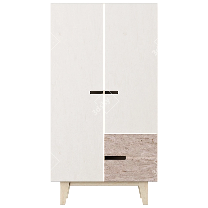 Radis 2-Door Wardrobe: Elegant Storage Solution 3D model image 2