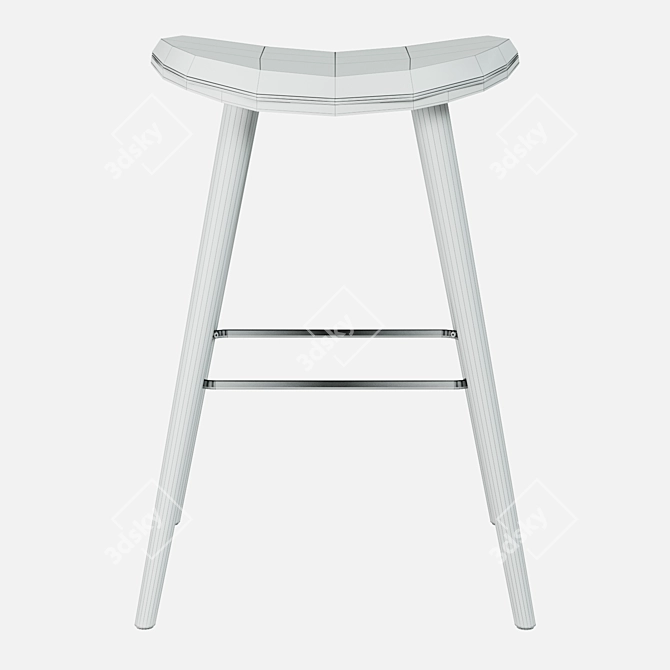 Finiks Bar Stool: Stylish Leather and Wood Design 3D model image 5