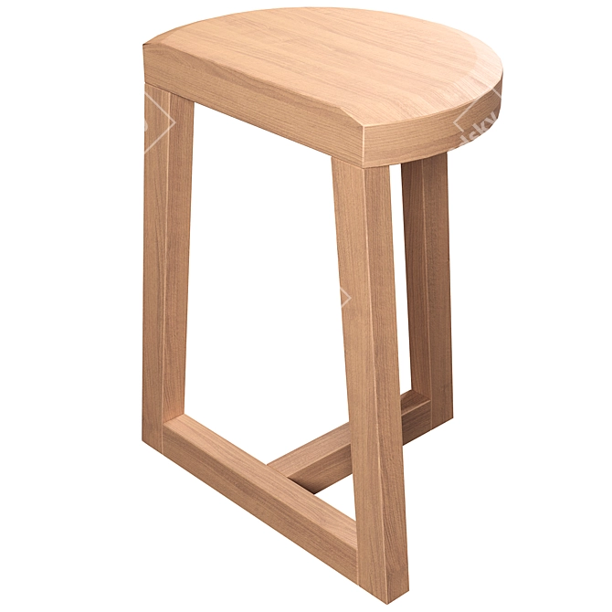 Rustic Wood Stool: Elegant & Versatile 3D model image 1