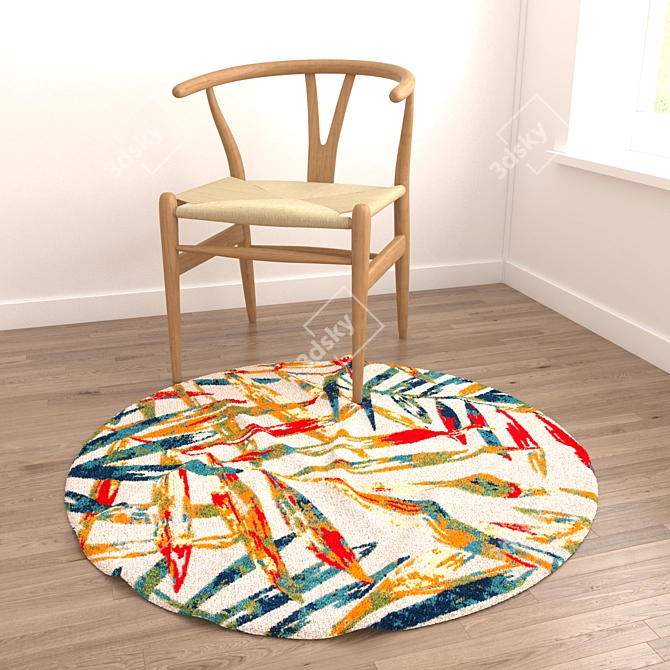 Round Rugs Set: 6 Variations 3D model image 3