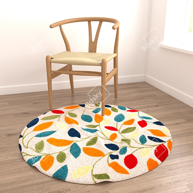 Round Rugs Set: 6 Variations 3D model image 4