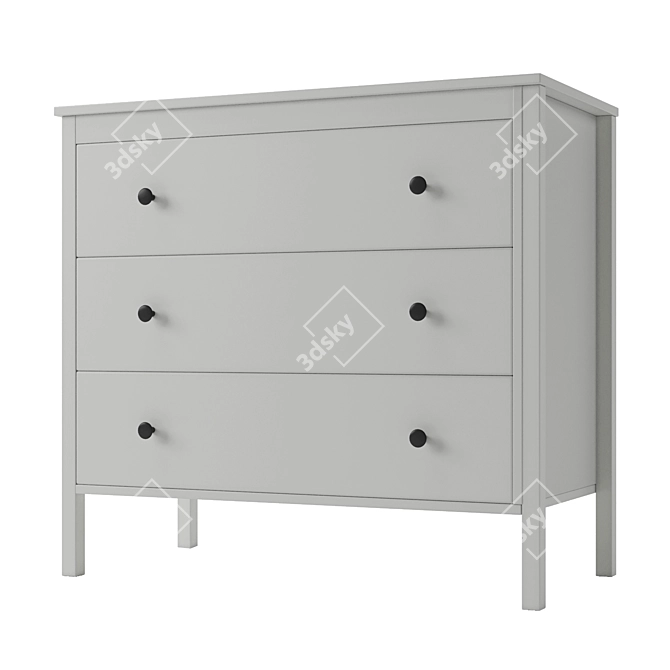 KOPPANG 3-Drawer Chest: Stylish Storage Solution 3D model image 2