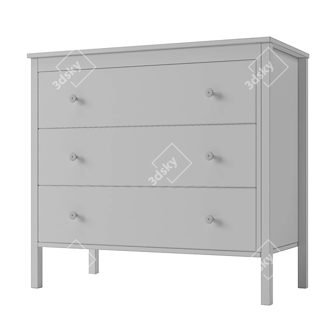 KOPPANG 3-Drawer Chest: Stylish Storage Solution 3D model image 3