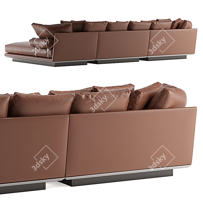 B&B Italia Noonu L: Luxurious Leather Sofa 3D model image 3