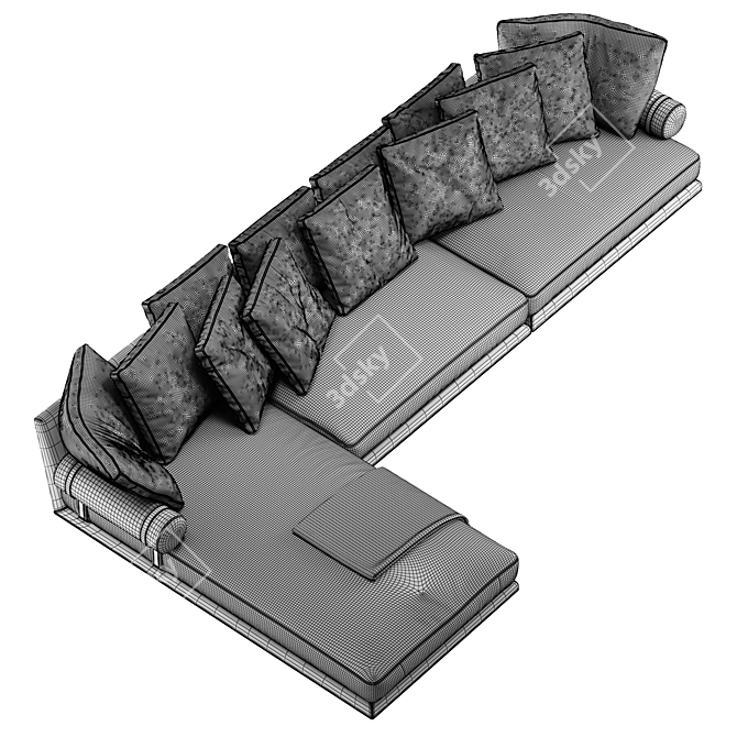 B&B Italia Noonu L: Luxurious Leather Sofa 3D model image 7