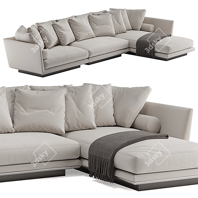 Elegant B&B Italia Noonu L Sofa 3D model image 1