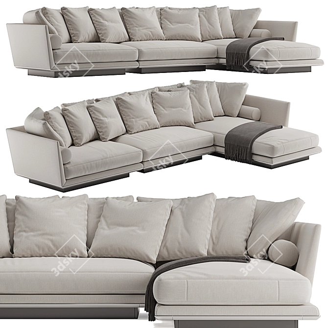 Elegant B&B Italia Noonu L Sofa 3D model image 2