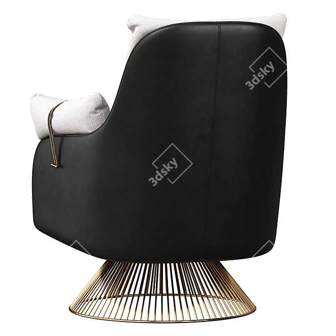 Sleek Gloss Accent Chair 3D model image 4