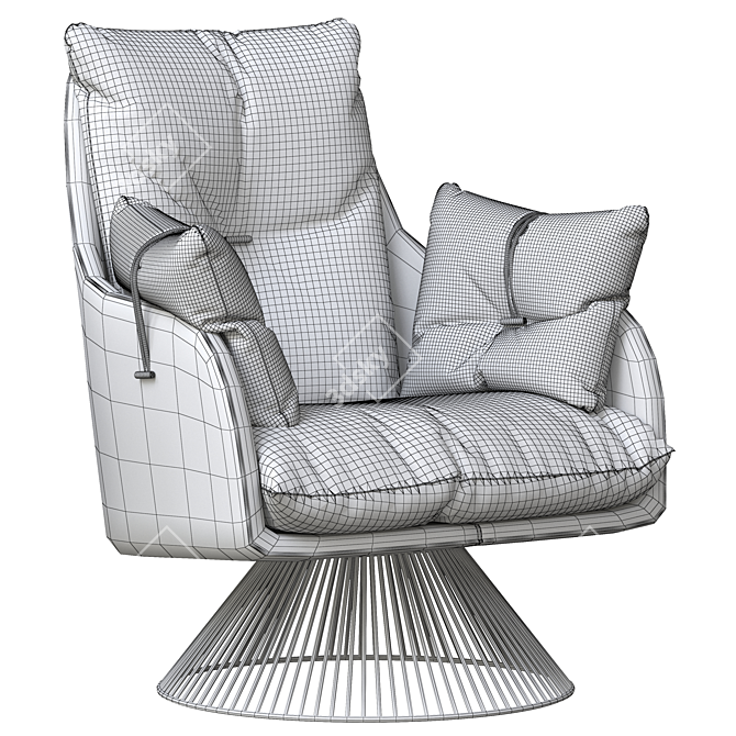 Sleek Gloss Accent Chair 3D model image 5